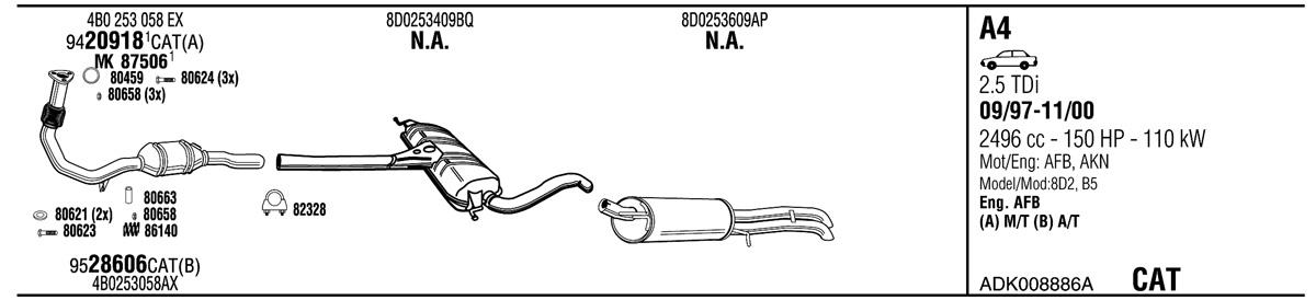 Walker ADK008886A Exhaust system ADK008886A