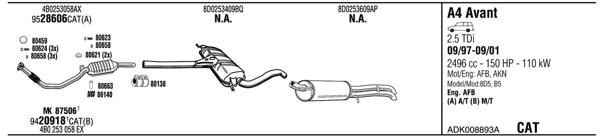 Walker ADK008893A Exhaust system ADK008893A