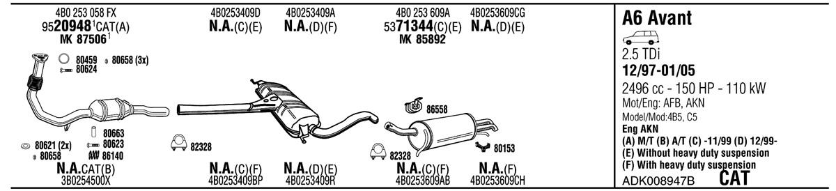 Walker ADK008947B Exhaust system ADK008947B