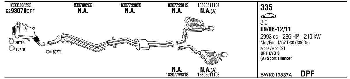 Walker BWK019837A Exhaust system BWK019837A