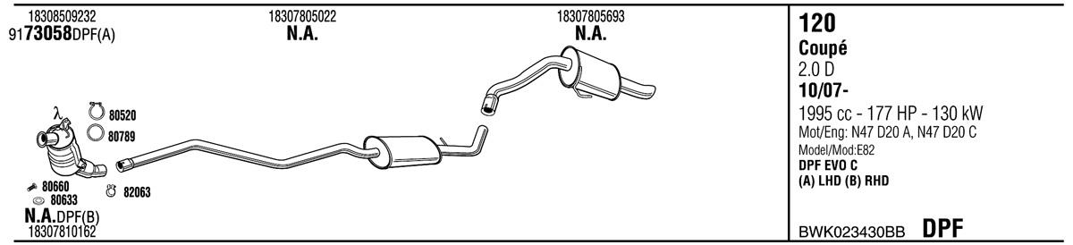 Walker BWK023430BB Exhaust system BWK023430BB