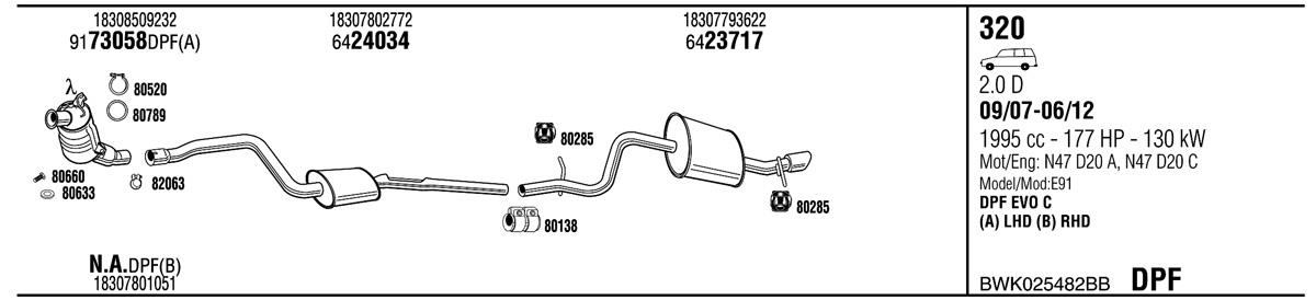 Walker BWK025482BB Exhaust system BWK025482BB