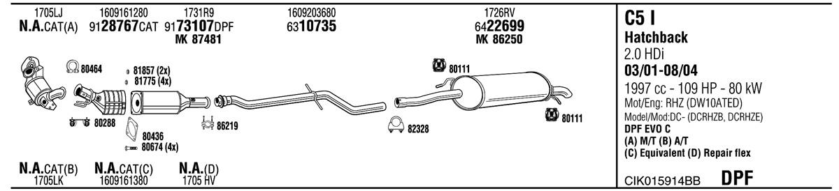 Walker CIK015914BB Exhaust system CIK015914BB