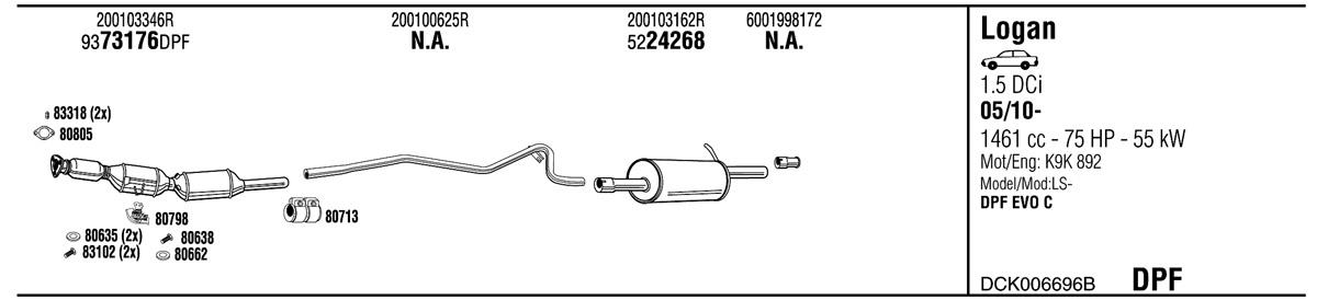 Walker DCK006696B Exhaust system DCK006696B