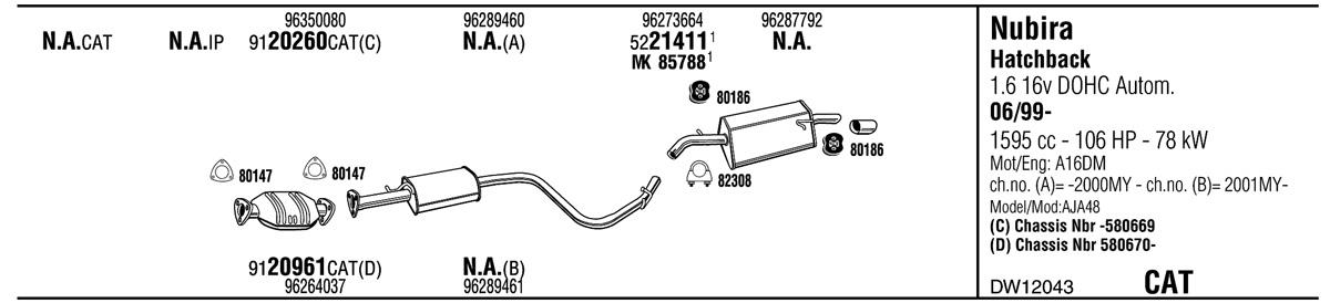 Walker DW12043 Exhaust system DW12043