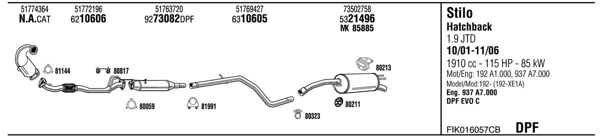 Walker FIK016057CB Exhaust system FIK016057CB