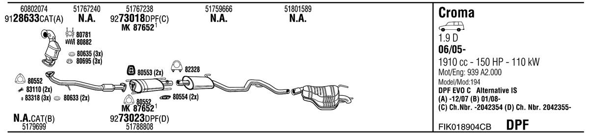 Walker FIK018904CB Exhaust system FIK018904CB