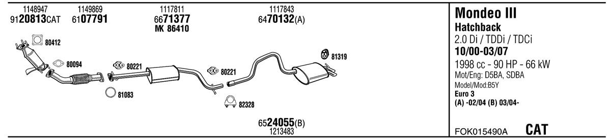 Walker FOK015490A Exhaust system FOK015490A