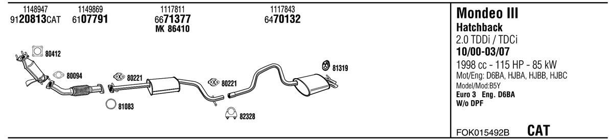 Walker FOK015492B Exhaust system FOK015492B