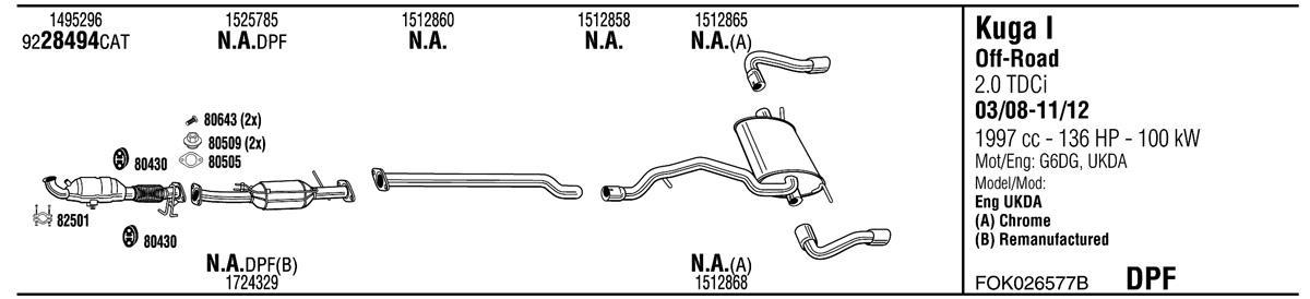 Walker FOK026577B Exhaust system FOK026577B