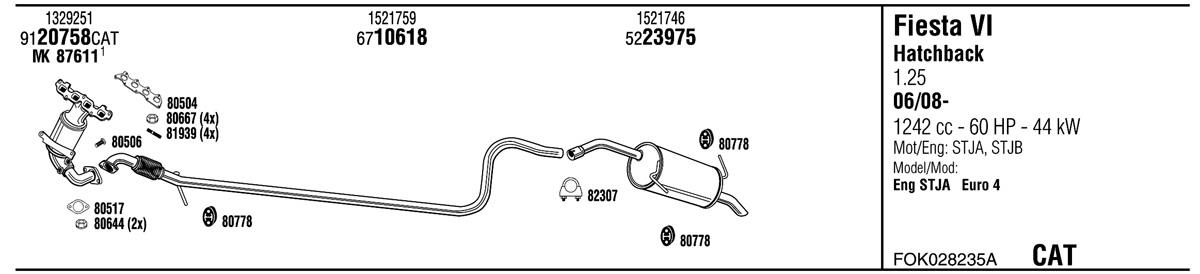 Walker FOK028235A Exhaust system FOK028235A