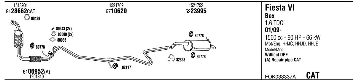 Walker FOK033337A Exhaust system FOK033337A