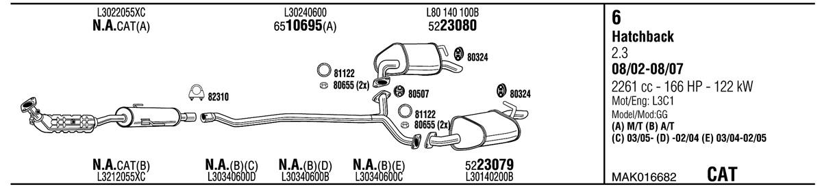 Walker MAK016682 Exhaust system MAK016682