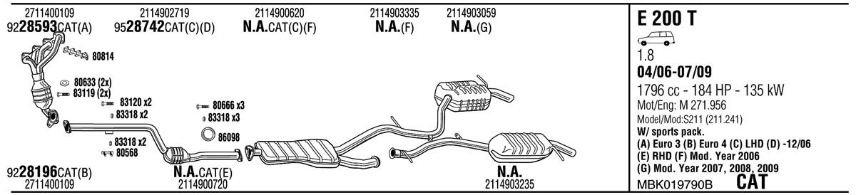 Walker MBK019790B Exhaust system MBK019790B