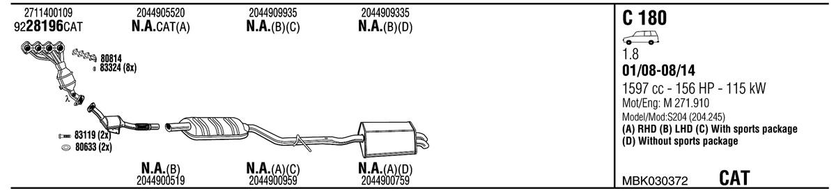 Walker MBK030372 Exhaust system MBK030372