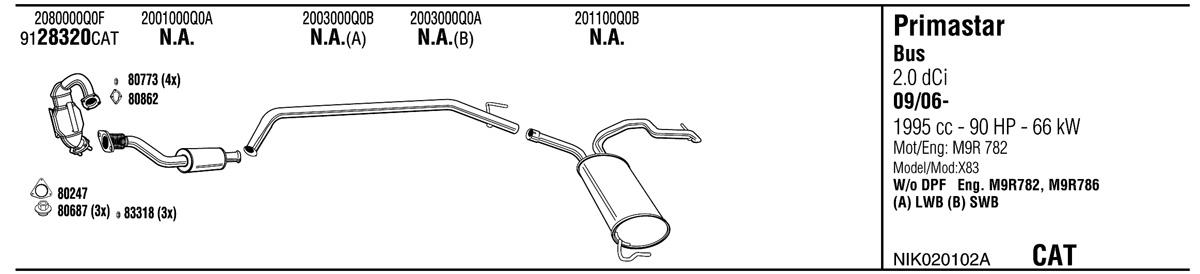 Walker NIK020102A Exhaust system NIK020102A