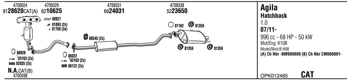 Walker OPK012485 Exhaust system OPK012485