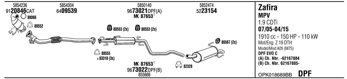 Walker OPK018689BB Exhaust system OPK018689BB