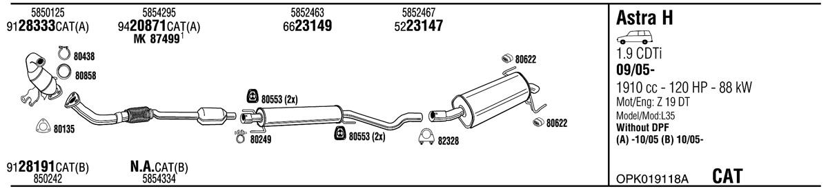 Walker OPK019118A Exhaust system OPK019118A