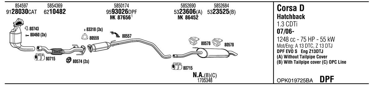 Walker OPK019725BA Exhaust system OPK019725BA