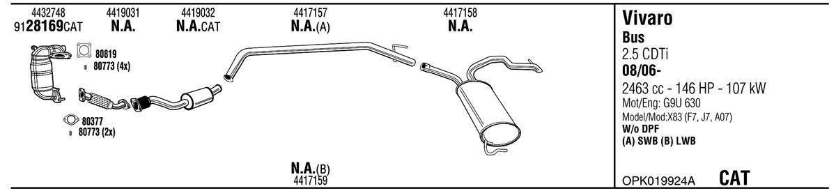 Walker OPK019924A Exhaust system OPK019924A