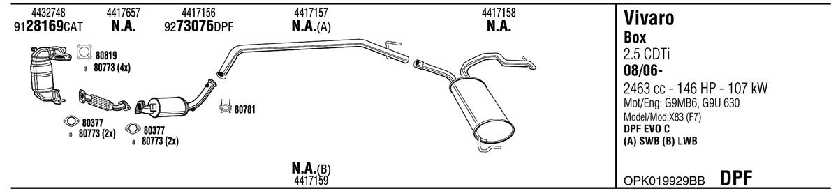 Walker OPK019929BB Exhaust system OPK019929BB