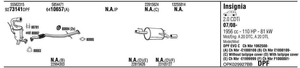 Walker OPK029927BB Exhaust system OPK029927BB