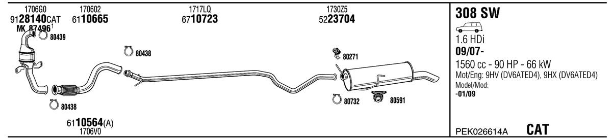 Walker PEK026614A Exhaust system PEK026614A