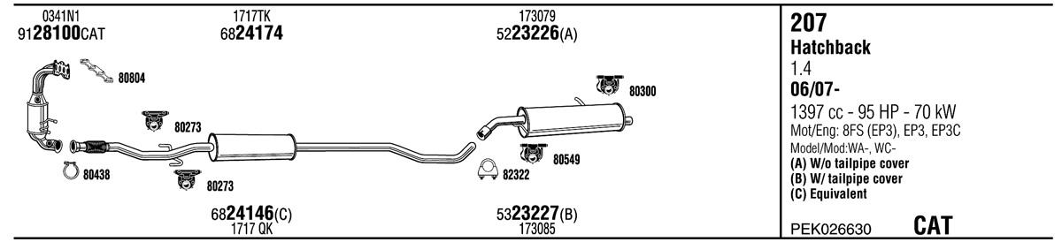 Walker PEK026630 Exhaust system PEK026630