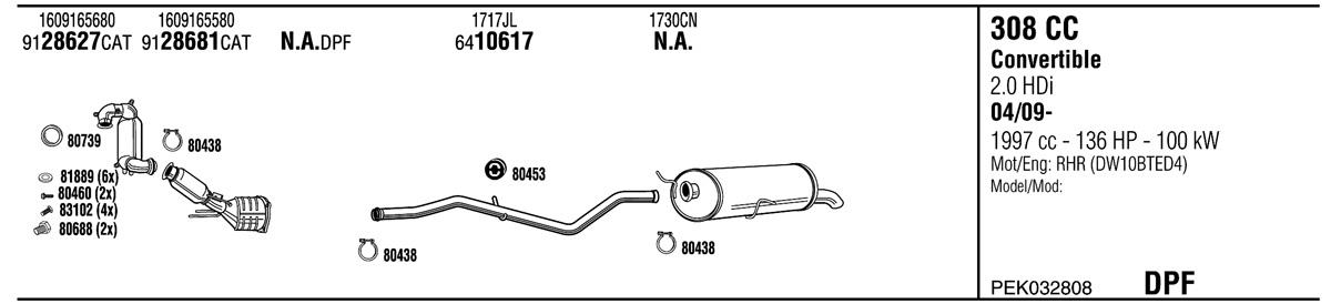 Walker PEK032808 Exhaust system PEK032808