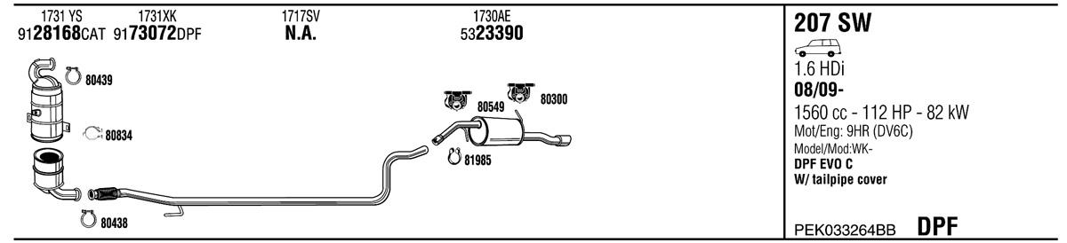 Walker PEK033264BB Exhaust system PEK033264BB