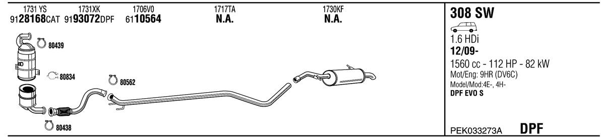 Walker PEK033273A Exhaust system PEK033273A