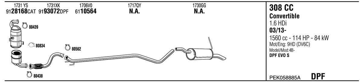 Walker PEK058885A Exhaust system PEK058885A