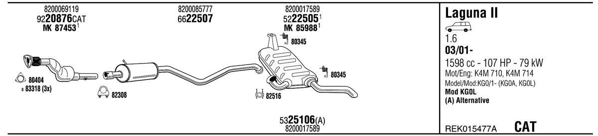 Walker REK015477A Exhaust system REK015477A