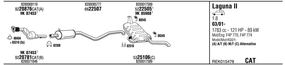 Walker REK015478 Exhaust system REK015478