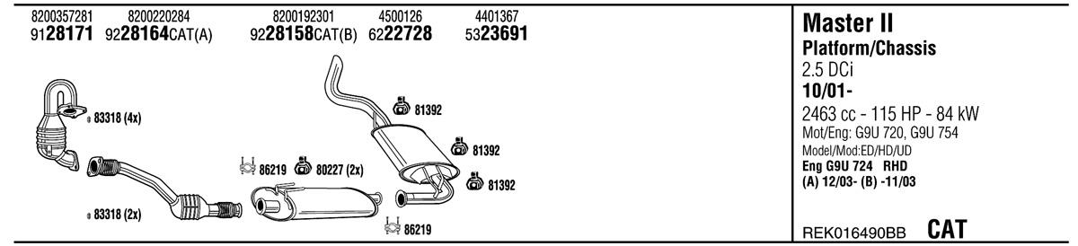 Walker REK016490BB Exhaust system REK016490BB