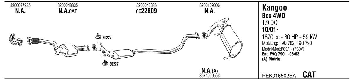 Walker REK016502BA Exhaust system REK016502BA