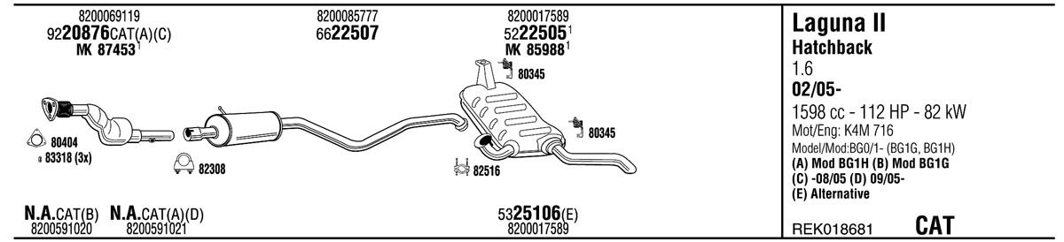 Walker REK018681 Exhaust system REK018681