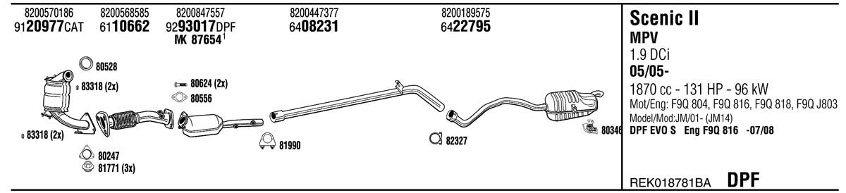 Walker REK018781BA Exhaust system REK018781BA