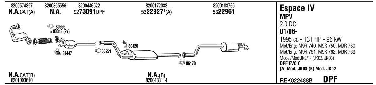 Walker REK022488B Exhaust system REK022488B