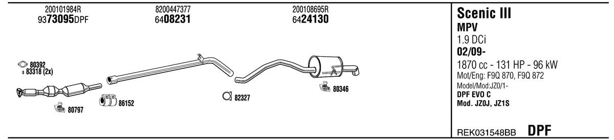 Walker REK031548BB Exhaust system REK031548BB