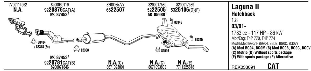 Walker REK033091 Exhaust system REK033091