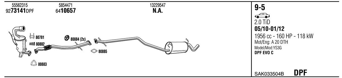 Walker SAK033504B Exhaust system SAK033504B