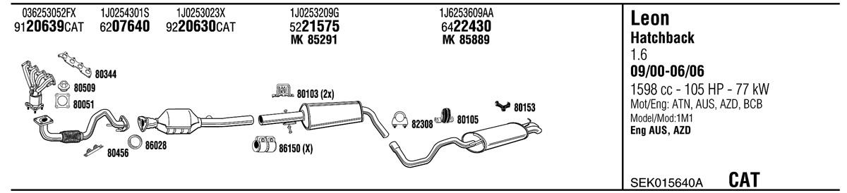 Walker SEK015640A Exhaust system SEK015640A