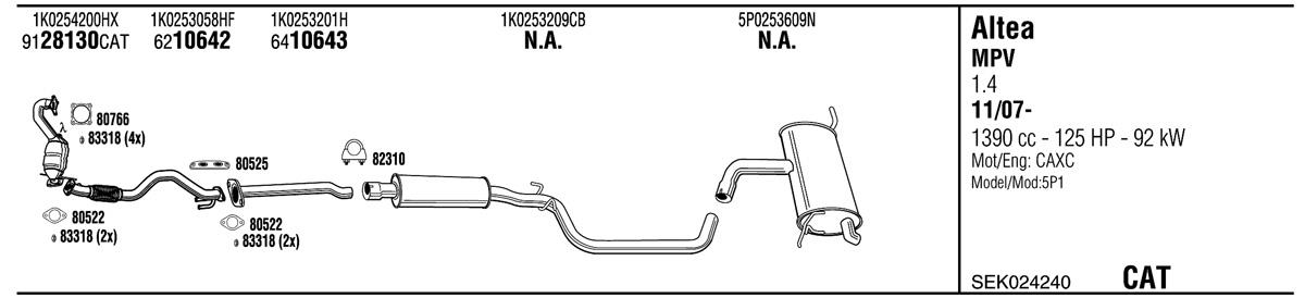 Walker SEK024240 Exhaust system SEK024240