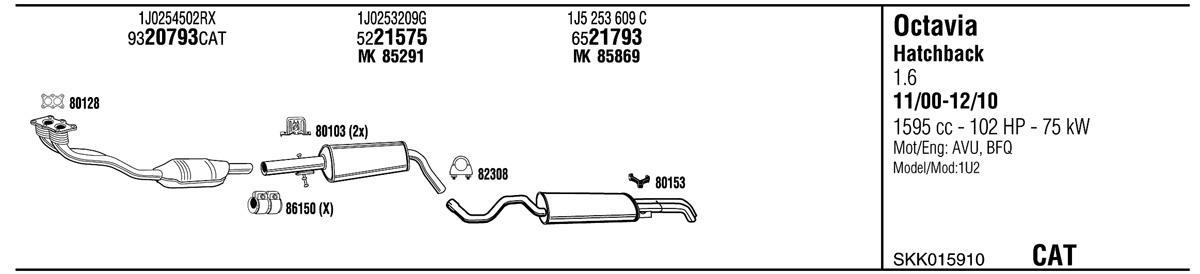 Walker SKK015910 Exhaust system SKK015910