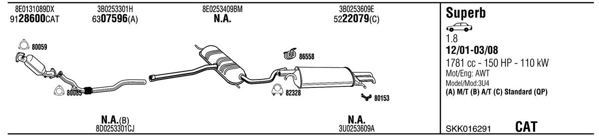 Walker SKK016291 Exhaust system SKK016291