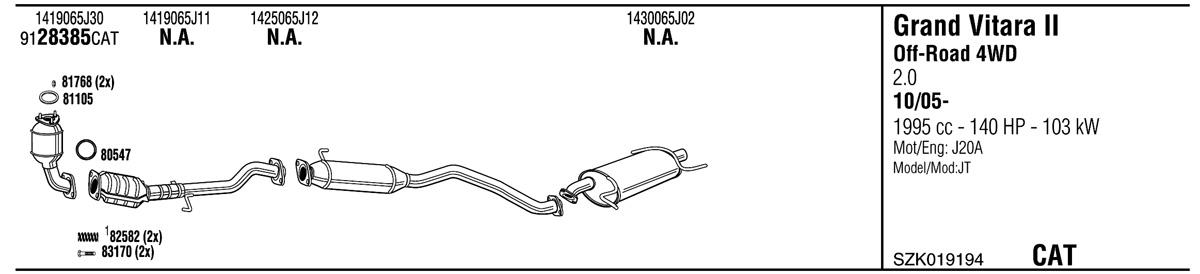 Walker SZK019194 Exhaust system SZK019194