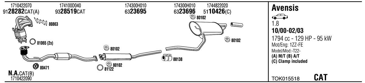 Walker TOK015518 Exhaust system TOK015518