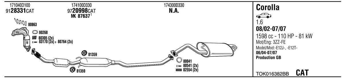 Walker TOK016382BB Exhaust system TOK016382BB